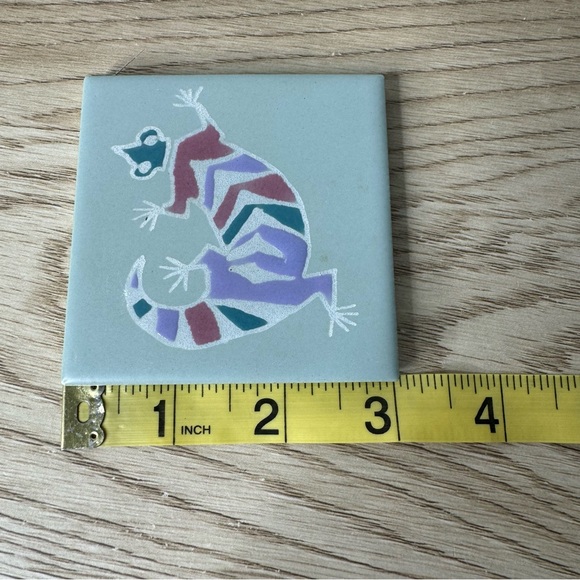 Southwestern Native American Petroglyph Style Tile Coasters Pastel Made In Japan - Picture 3 of 8